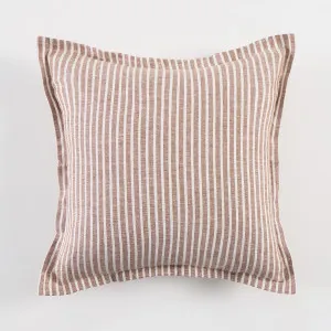 Muse Sahara Linen Striped Square Feather Cushion Caramel by Muse, a Cushions, Decorative Pillows for sale on Style Sourcebook