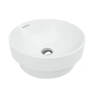 BT Arial Round Semi Insert Basin NTH Gloss White with Overflow 370 by BEAUMONTS, a Basins for sale on Style Sourcebook
