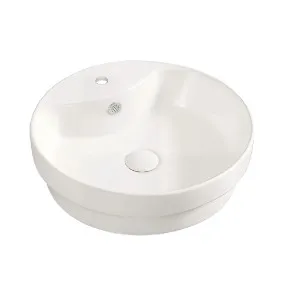 BT Arial Round Semi Inset Basin 1TH Gloss White 460 by BEAUMONTS, a Basins for sale on Style Sourcebook