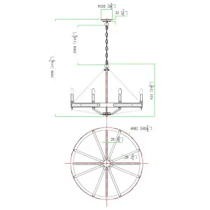 CLA Funale Rustic 8 Light Solid Wood Chandelier with Iron Hardware - Natural Wood and Oil Rubbed Bronze by Compact Lamps Australia, a Chandeliers for sale on Style Sourcebook