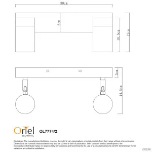 Oriel Lighting Zeta Double Outdoor Bar Spotlight with Adjustable Cylindrical Heads - Black by Oriel Lighting, a Wall Lighting for sale on Style Sourcebook