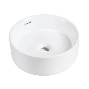 BT Arial Round Vessel Basin NTH Matte White with Overflow 360 by BEAUMONTS, a Basins for sale on Style Sourcebook