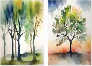 Watercolour Trees, Style A & B, Set Of 2 by Gioia Wall Art, a Prints for sale on Style Sourcebook