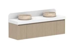 Harper 1735 Double Bowl Vanity, Wall Hung, Coastal Oak by ADP, a Vanities for sale on Style Sourcebook