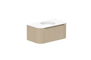 Surry 900 Wall Hung Centre Bowl, Wall Hung, Coastal Oak, Matte Ceramic by ADP, a Vanities for sale on Style Sourcebook