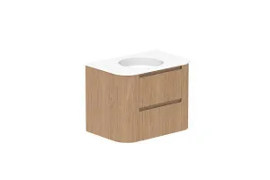 Thea 750 Wall Hung Centre Bowl, Wall Hung, Boston Oak, Matte Ceramic by ADP, a Vanities for sale on Style Sourcebook