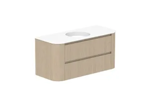 Thea 1200 Wall Hung Centre Bowl, Wall Hung, Coastal Oak, Matte Ceramic by ADP, a Vanities for sale on Style Sourcebook