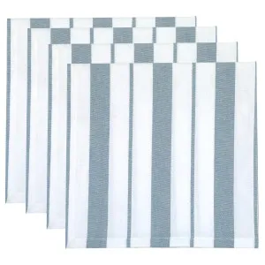 Set of 4 Blue French Stripe Cotton Napkins by NF Living, a Aprons for sale on Style Sourcebook
