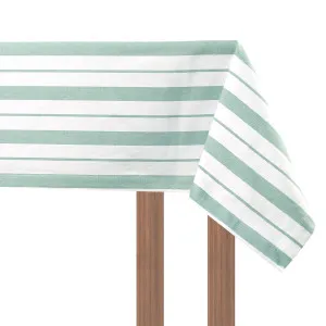 Sage French Striped Cotton Tablecloth 150cmx150cm by NF Living, a Aprons for sale on Style Sourcebook