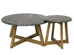 Balzac Marble And Wood Side Table Black by Robert Mark, a Side Table for sale on Style Sourcebook