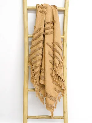 Luxurious Byblos throw blanket with embroidery in terracotta pink by Robert Mark, a Throws for sale on Style Sourcebook