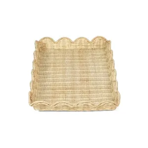 Belle Rattan Scallop Large Tray by Florabelle Living, a Trays for sale on Style Sourcebook
