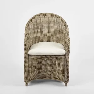 Long Island Wicker ArmChair With Cushion Outdoor Under-Cover by Florabelle Living, a Chairs for sale on Style Sourcebook