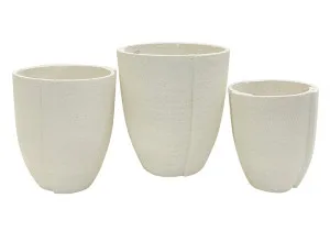 S/3 Tracy MGO Garden Pots Planters Textured Off White by Robert Mark, a Plant Holders for sale on Style Sourcebook
