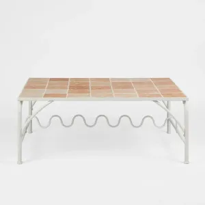 Wira Coffee Table Outdoor Iron White with tiled top by Florabelle Living, a Tables for sale on Style Sourcebook