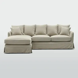 Noosa 3 Seater Left Chaise Sofa Natural by Florabelle Living, a Sofas for sale on Style Sourcebook