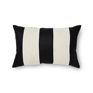 Riley Black/linen Patch Cushion 40x60cm by Madras Link, a Cushions, Decorative Pillows for sale on Style Sourcebook