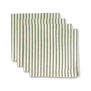 Set/4Samara Green Stripe Cotton Napkins by Madras Link, a Napkins for sale on Style Sourcebook