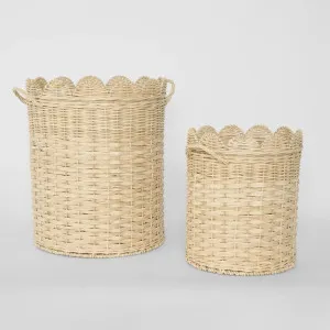 Set of 2 Rattan Festonne Baskets ETA 24/04/2026 by Florabelle Living, a Laundry Bags & Baskets for sale on Style Sourcebook