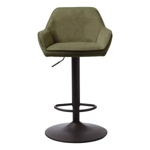 Vigo Gas Lift Swivel Bar Chair in Brego Olive / Black by OZ Design, a Bar Stools for sale on Style Sourcebook