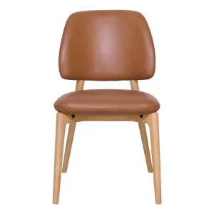 Alpha Dining Chair in Jersey Leather Camel by OZ Design, a Dining Chairs for sale on Style Sourcebook