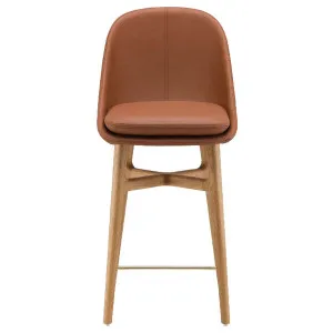 De La Espada Solo Bar Stool - Danish Oiled Oak and Brown Natural Grain Leather 750P-DOONGL by De La Espada, a Chairs for sale on Style Sourcebook