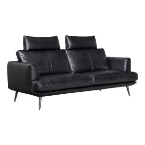 Delma 2.5 Seater Leather Sofa with removable Headrests,Â Ebony Black by Schots, a Sofas for sale on Style Sourcebook