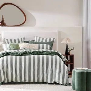 Habitat Milah Stripe Quilt Cover Set Green by Habitat, a Quilt Covers for sale on Style Sourcebook