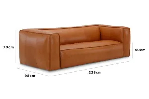 Linden Leather 3.5 Seat Sofa, Texas Rust, by Lounge Lovers by Lounge Lovers, a Sofas for sale on Style Sourcebook