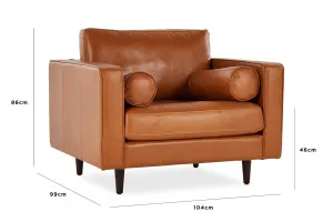 Draper Leather Armchair, Brown, by Lounge Lovers by Lounge Lovers, a Chairs for sale on Style Sourcebook
