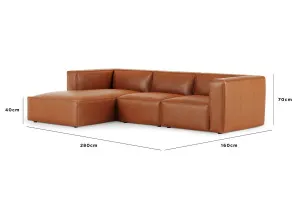 Linden Leather Left Chaise Sofa, Phoenix Mushroom, by Lounge Lovers by Lounge Lovers, a Sofas for sale on Style Sourcebook