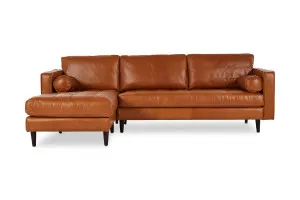 Draper Leather Left Chaise Sofa, 0, by Lounge Lovers by Lounge Lovers, a Sofas for sale on Style Sourcebook