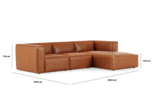 Linden Leather Right Chaise Sofa, 0, by Lounge Lovers by Lounge Lovers, a Sofas for sale on Style Sourcebook