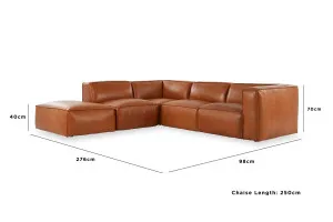 Linden Leather Left Corner Sofa, Phoenix Mushroom, by Lounge Lovers by Lounge Lovers, a Sofas for sale on Style Sourcebook
