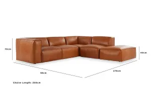 Linden Leather Right Corner Sofa, Texas Rust, by Lounge Lovers by Lounge Lovers, a Sofas for sale on Style Sourcebook
