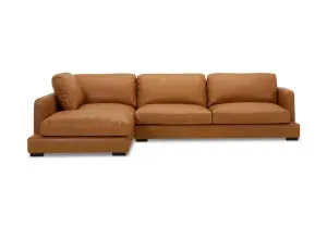 Long Beach Leather Left Corner Sofa, Ranch Tan, by Lounge Lovers by Lounge Lovers, a Sofas for sale on Style Sourcebook