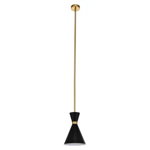 Oslo Pendant - Black w Brass by CAFE Lighting & Living, a Pendant Lighting for sale on Style Sourcebook