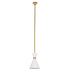Oslo Pendant - White w Brass by CAFE Lighting & Living, a Pendant Lighting for sale on Style Sourcebook