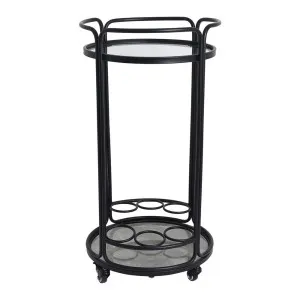 Wentworth Round Bar Cart - Black by CAFE Lighting & Living, a Sideboards, Buffets & Trolleys for sale on Style Sourcebook