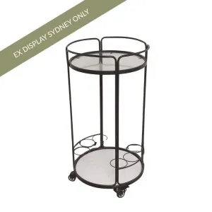 Wentworth Round Bar Cart - Black - OUTLET NSW by CAFE Lighting & Living, a Sideboards, Buffets & Trolleys for sale on Style Sourcebook