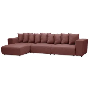 Ravo Slipcover 4 Seater Modular Sofa Set with Ottoman in Dusty Rose by Luxo Furniture, a Sofas for sale on Style Sourcebook