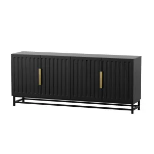 Holly 4 Door Storage Buffet Sideboard in Black by Luxo Furniture, a Sideboards, Buffets & Trolleys for sale on Style Sourcebook