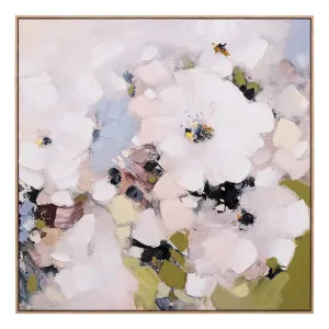 Pastel Posy 2 Box Framed Canvas in 82 x 82cm by OZ Design, a Painted Canvases for sale on Style Sourcebook
