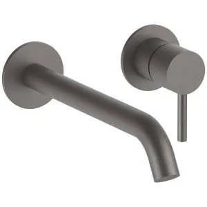 Fantini Nostromo 200m Spout Wall Basin Mixer - Matte Gun Metal PVD NOSWB200NPGM by Fantini, a Kitchen Taps & Mixers for sale on Style Sourcebook