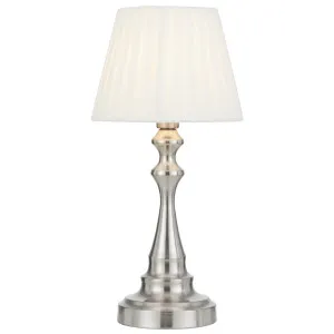 Telbix Loren Touch Table Lamp with Pleated Fabric Shade - Nickel by Telbix, a Lamps for sale on Style Sourcebook