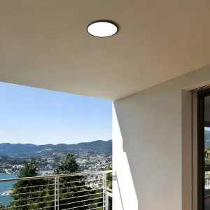 Telbix Sky Minimalist Slim LED Flush Mount Ceiling Light in Black Frame - Small by Telbix, a Lighting for sale on Style Sourcebook