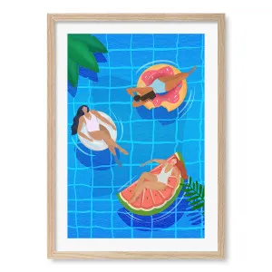 Pool Ladies Framed Art Print by Petra Lizde by Profile Australia, a Prints for sale on Style Sourcebook