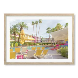 Palm Springs Saguaro Poolside Framed Art Print by Profile Australia, a Prints for sale on Style Sourcebook