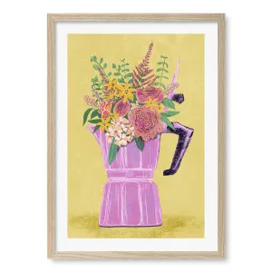 Espresso Maker With Flowers Framed Art Print by Profile Australia, a Prints for sale on Style Sourcebook