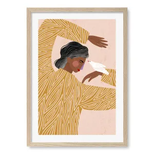 The Woman With The Bird Framed Art Print by Bea Muller by Profile Australia, a Prints for sale on Style Sourcebook